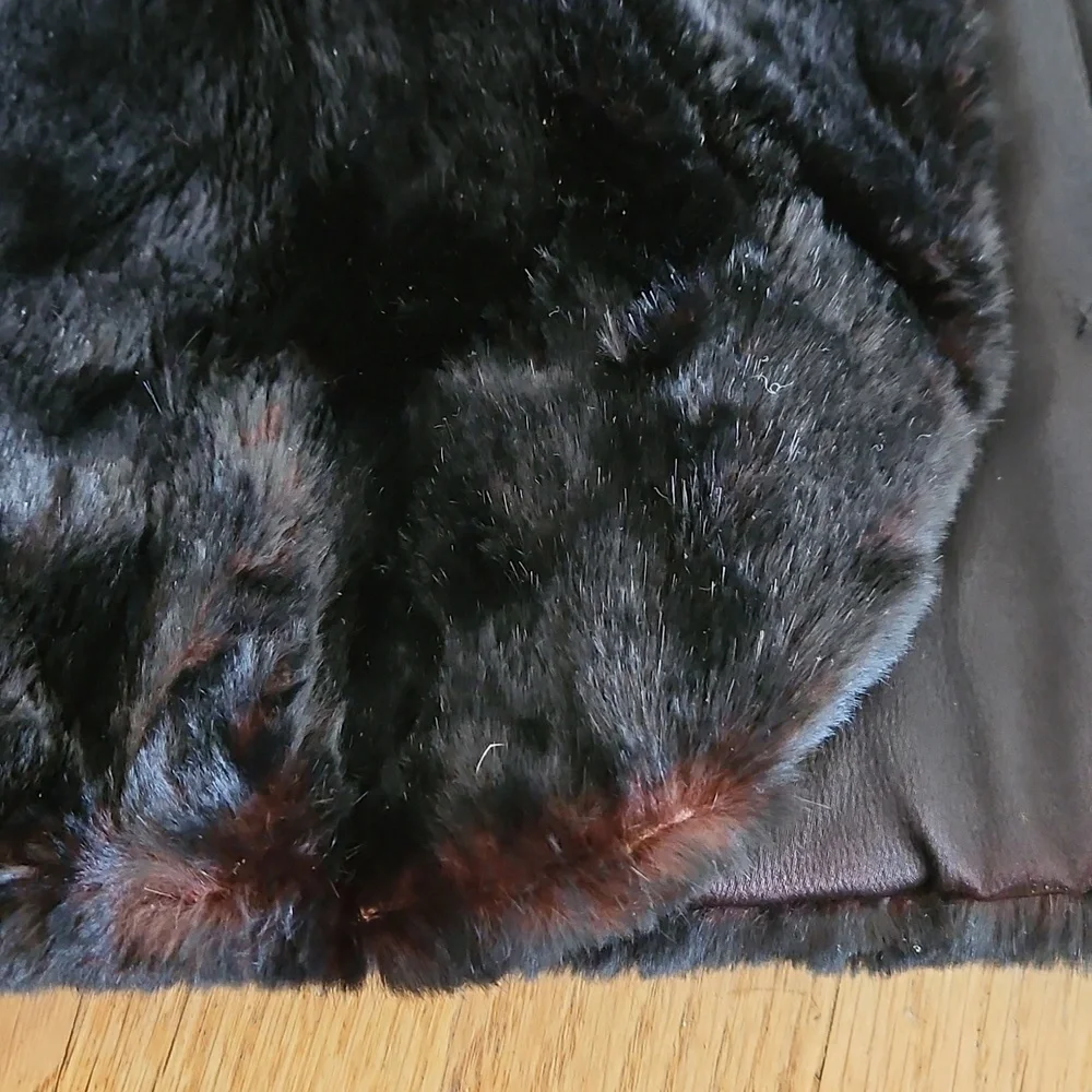 Vintage Sheared Fur Black Cape OS